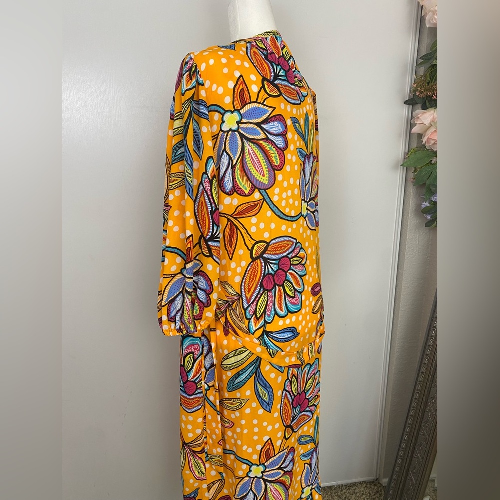 NWT Tabitha Brown x Target Orange Floral Print Long Duster Size XS Kimono Dress - Picture 5 of 15